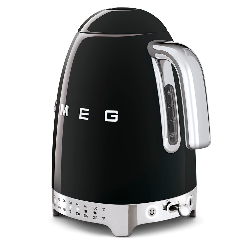 Electric Kettle Retro-style Black Glossy