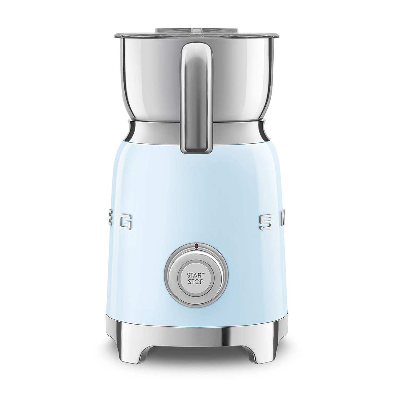 Milk frother Retro-style Pastel blue Glossy