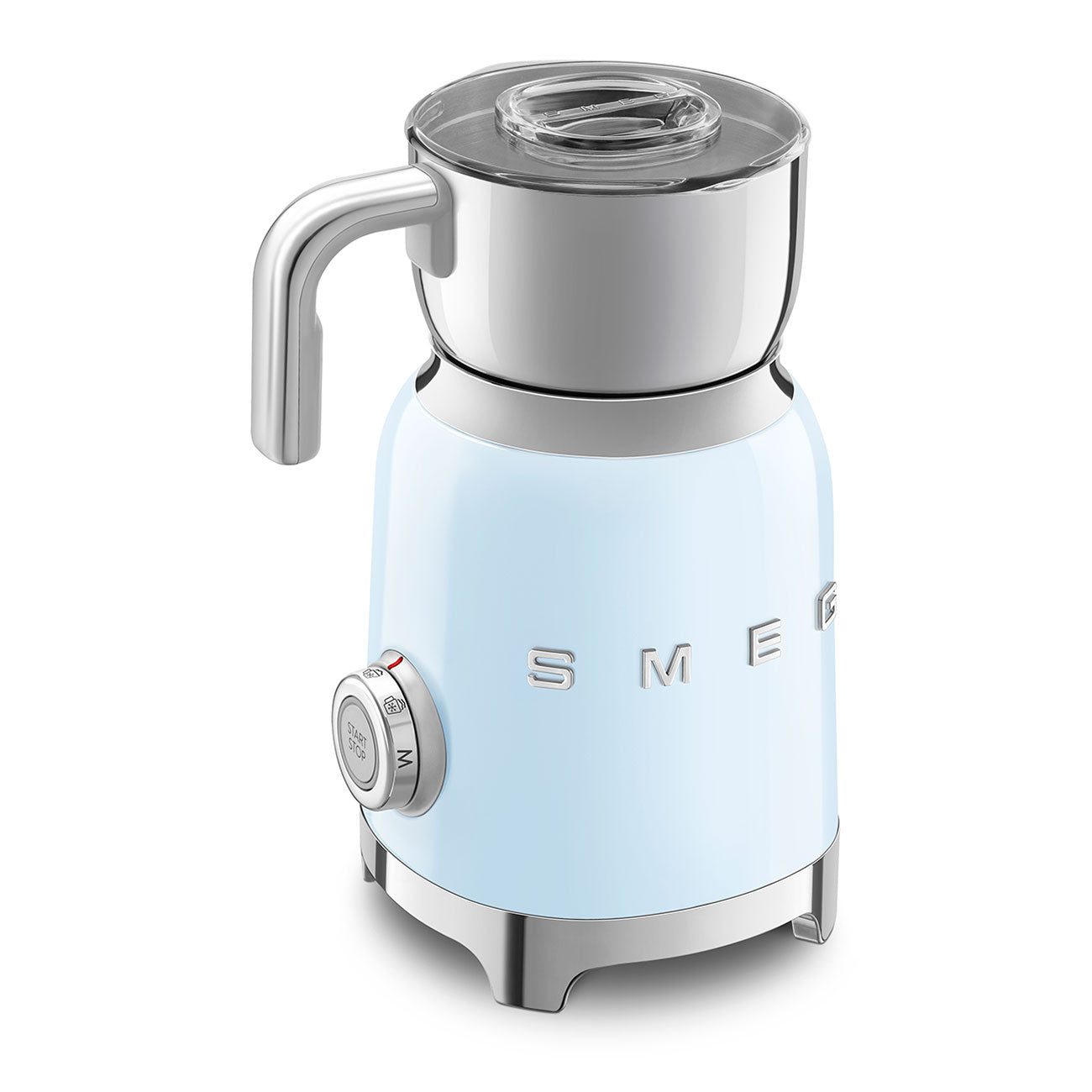 Milk frother Retro-style Pastel blue Glossy