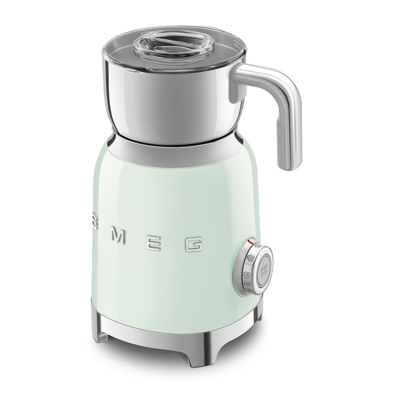 Milk frother Retro-style Pastel green Glossy