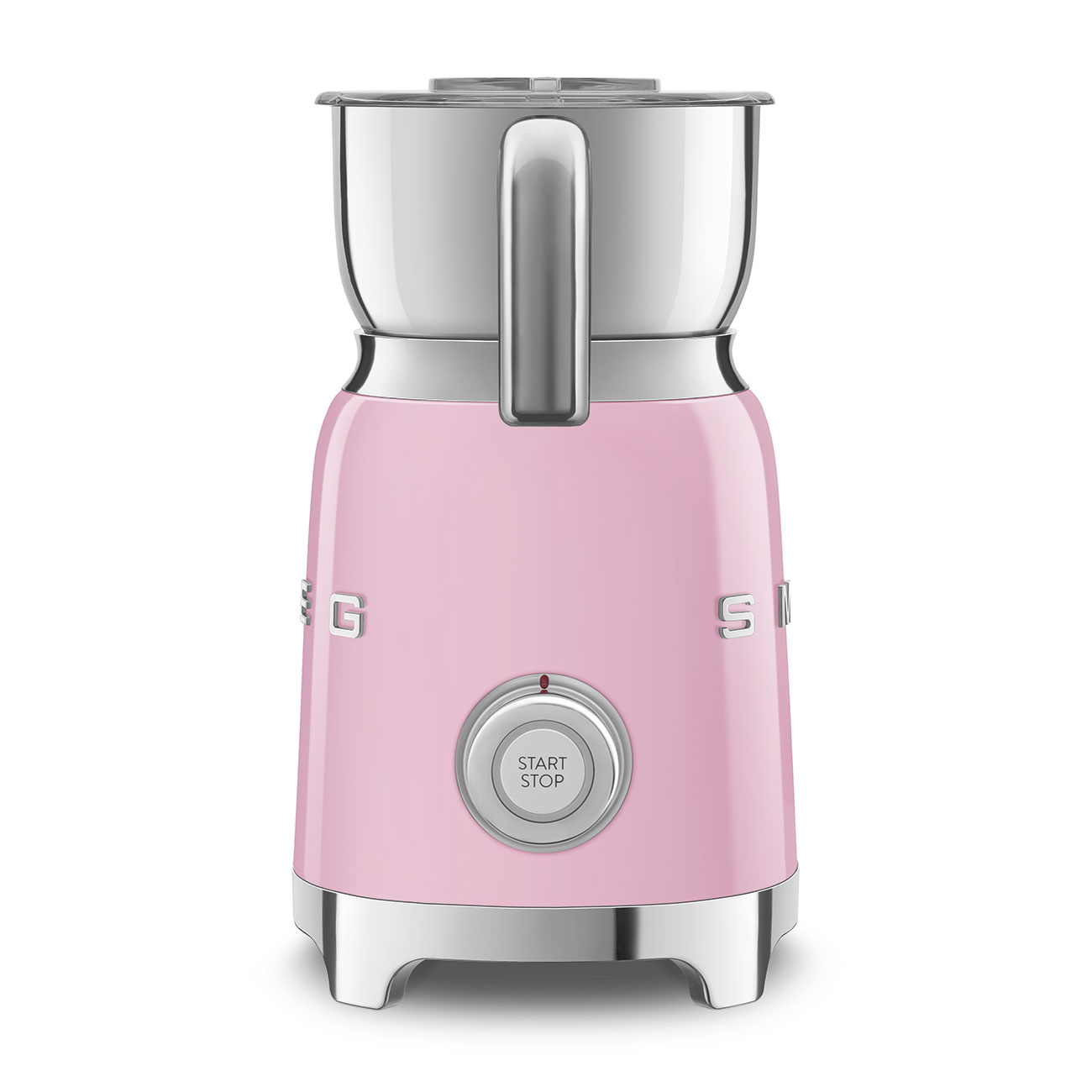 Milk frother Retro-style Pink Glossy