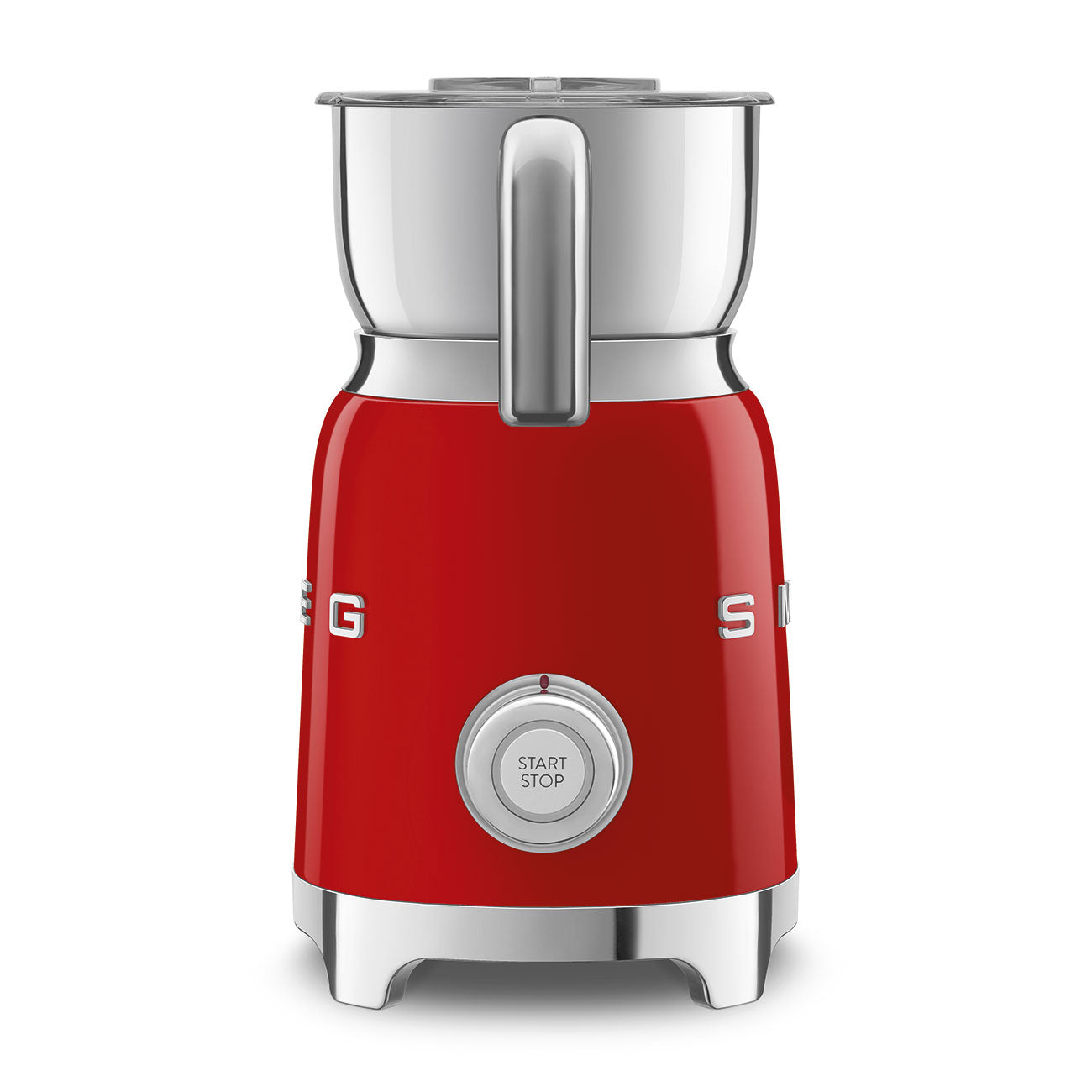 Milk frother Retro-style Red Glossy