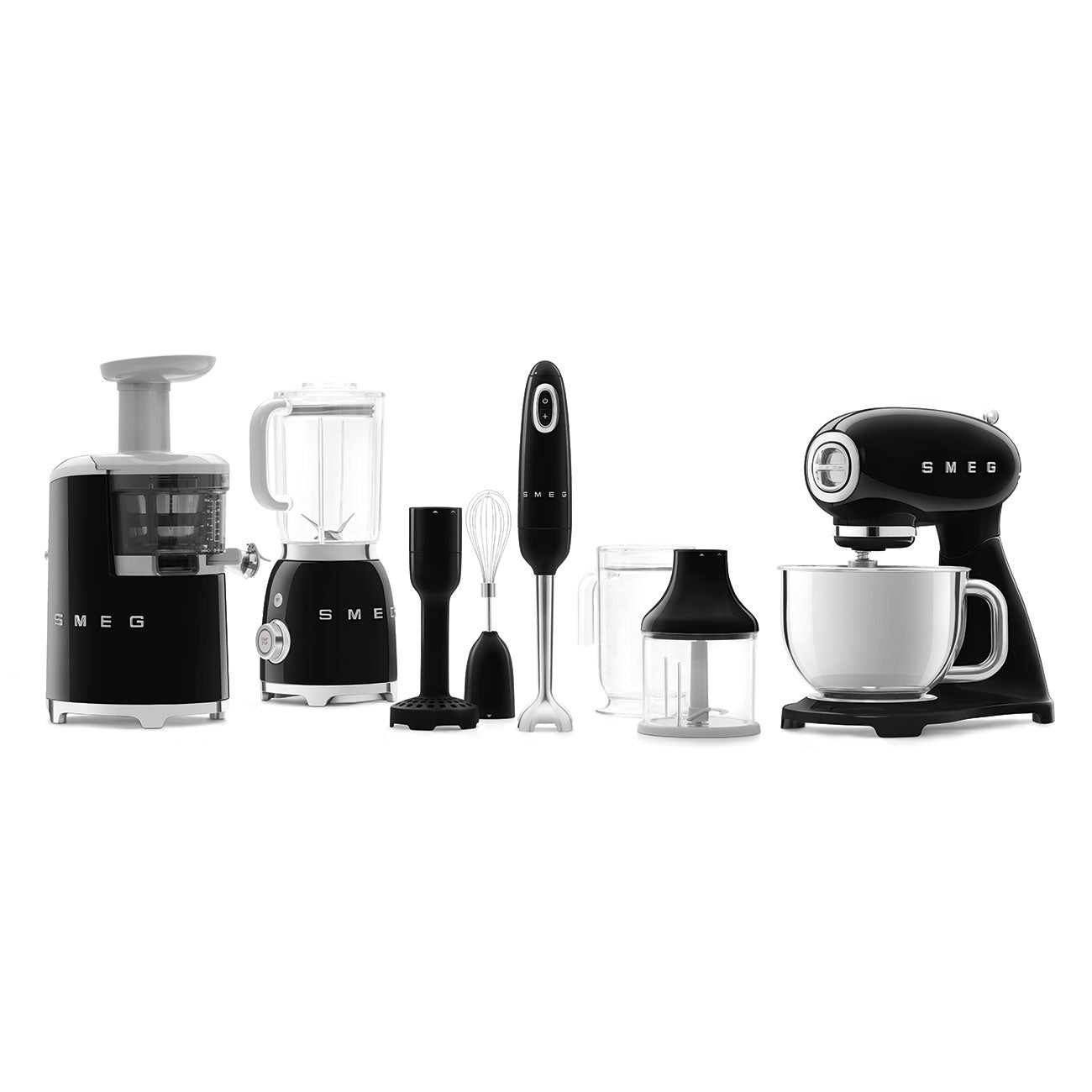 Stand mixer Retro-style Black Glossy