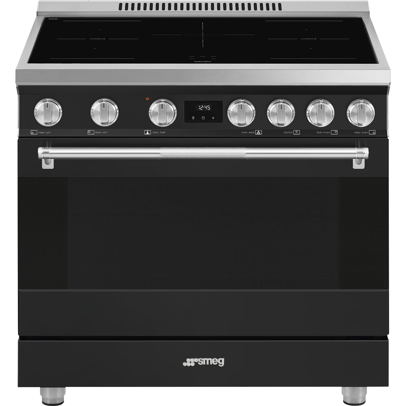 36-Inch Professional Induction Range - Matte Black