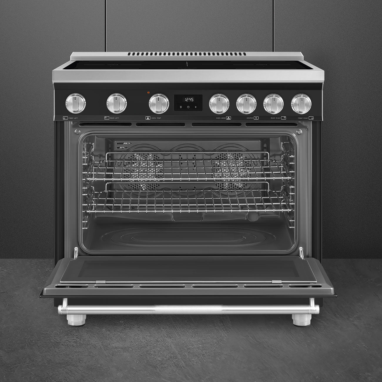 36-Inch Professional Induction Range - Matte Black
