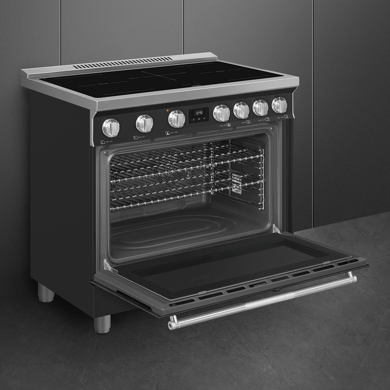 36-Inch Professional Induction Range - Matte Black