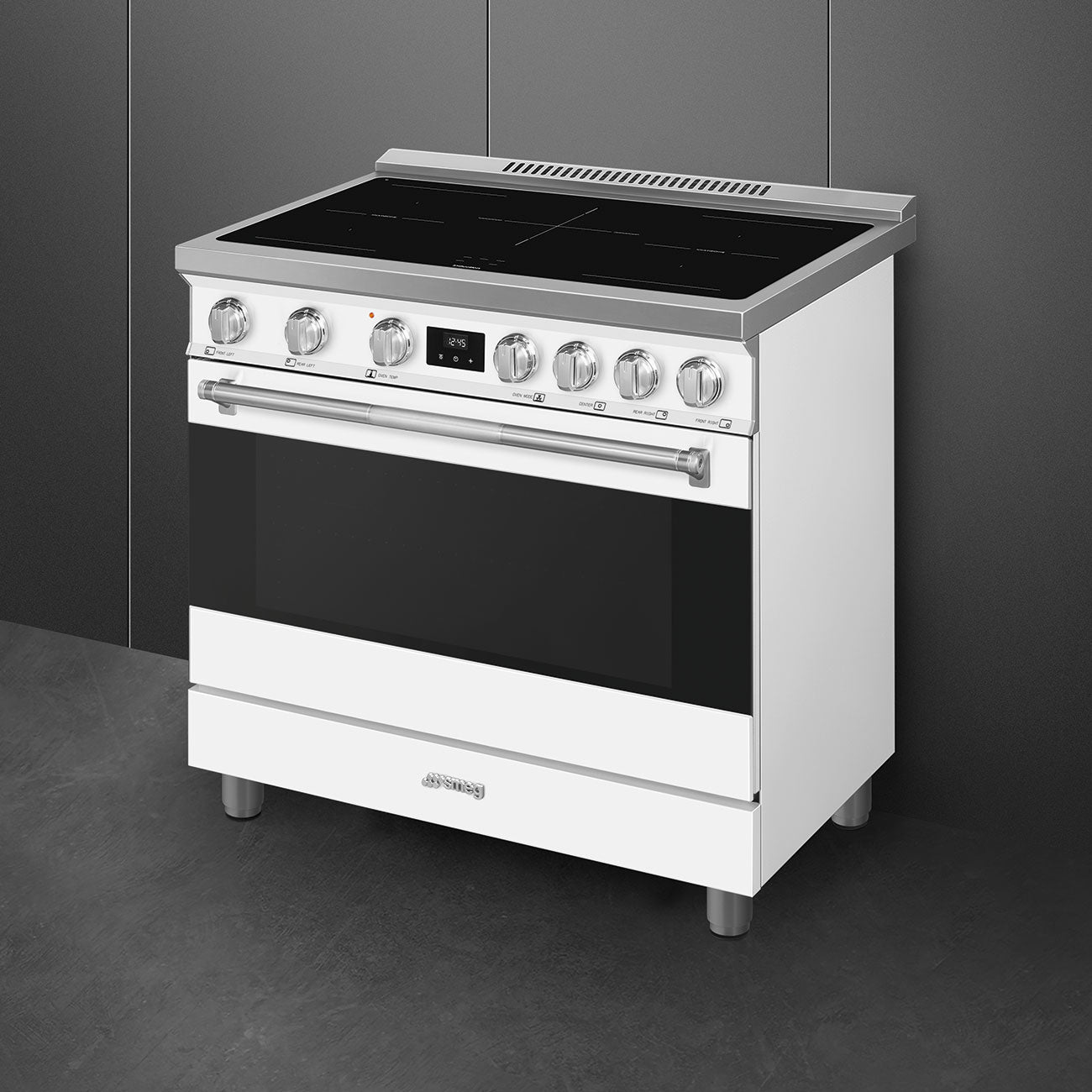 36-Inch Professional Induction Range - Matte White