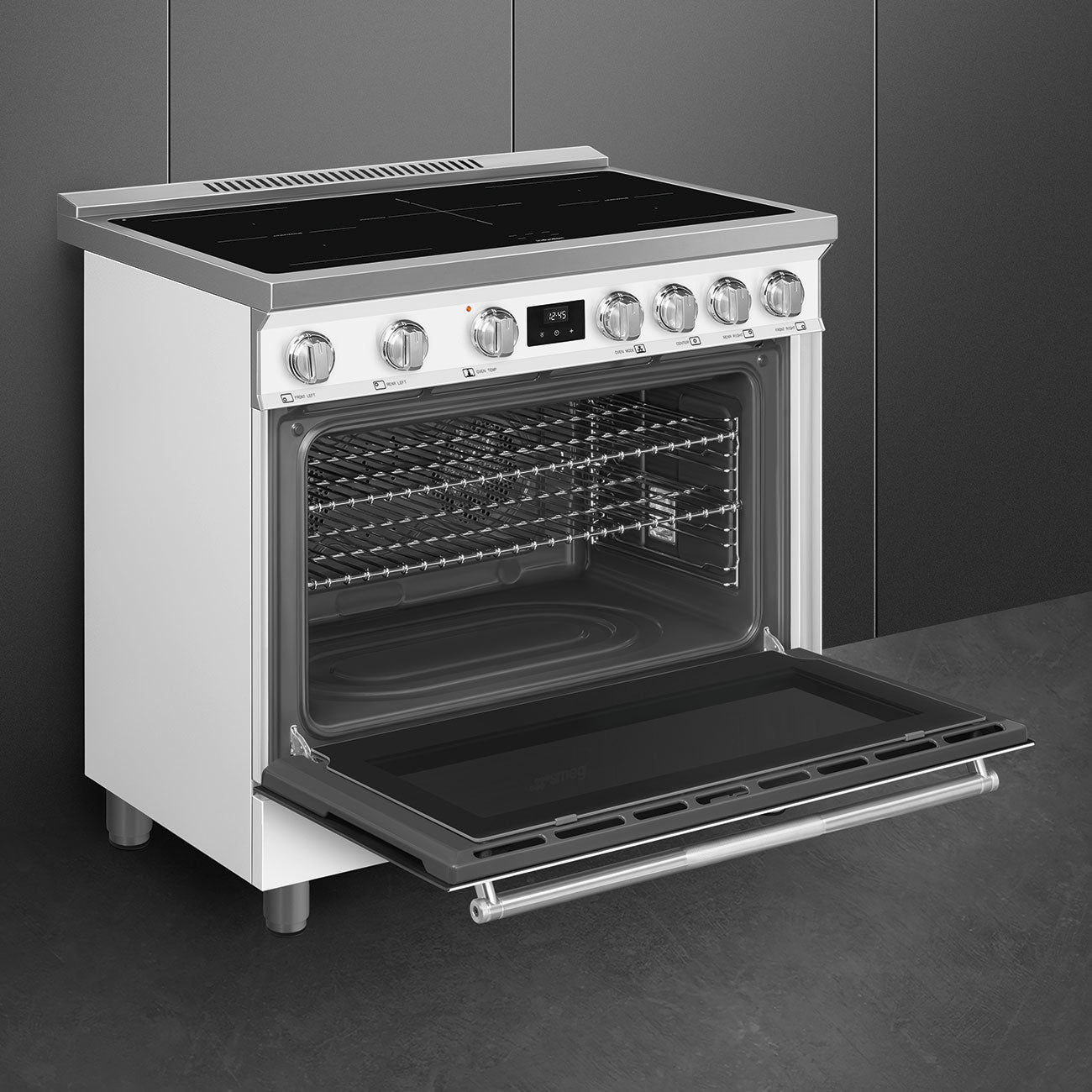 36-Inch Professional Induction Range - Matte White