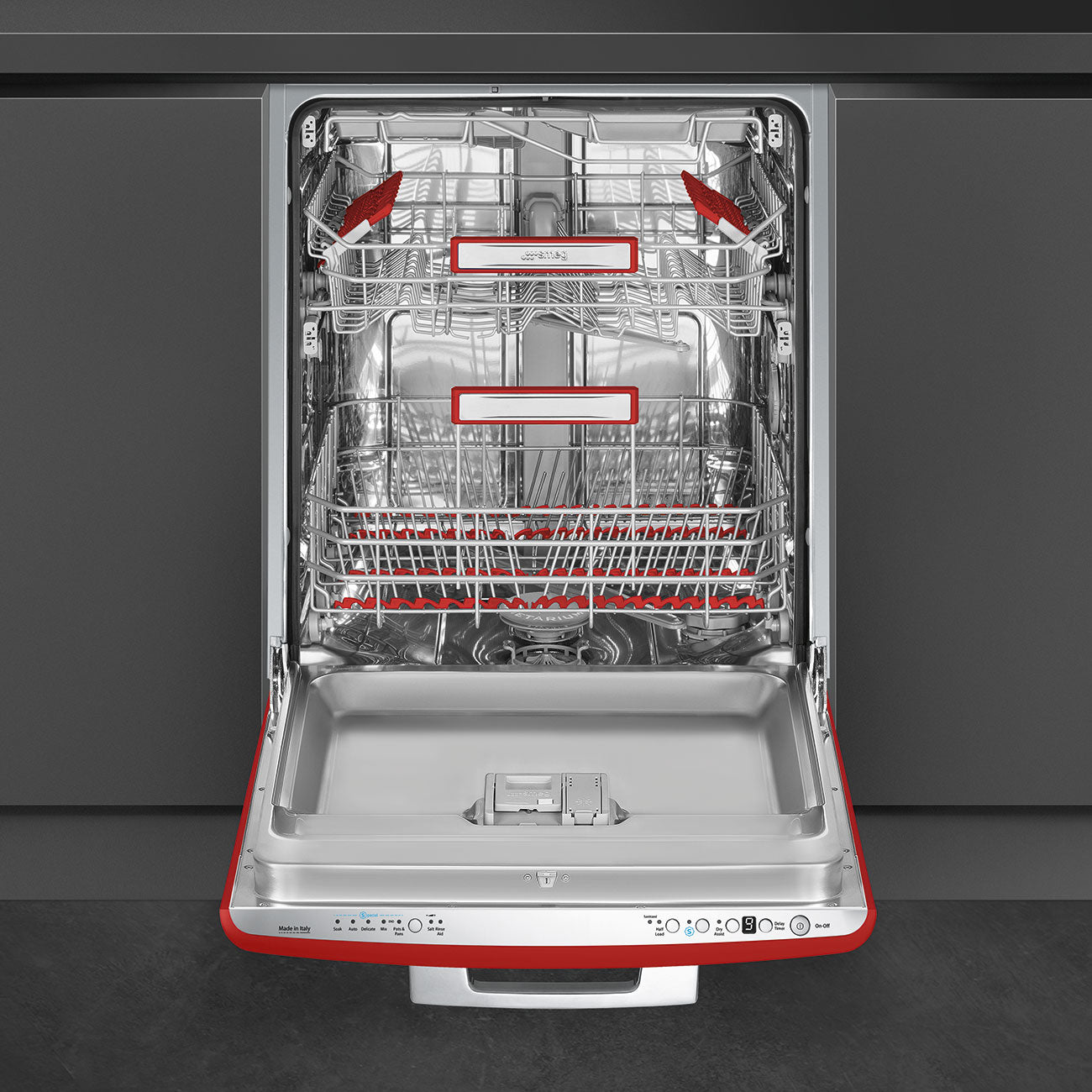 Retro-Style Built-In 24" FlexiDuo Dishwasher (ADA Compliant) - Red