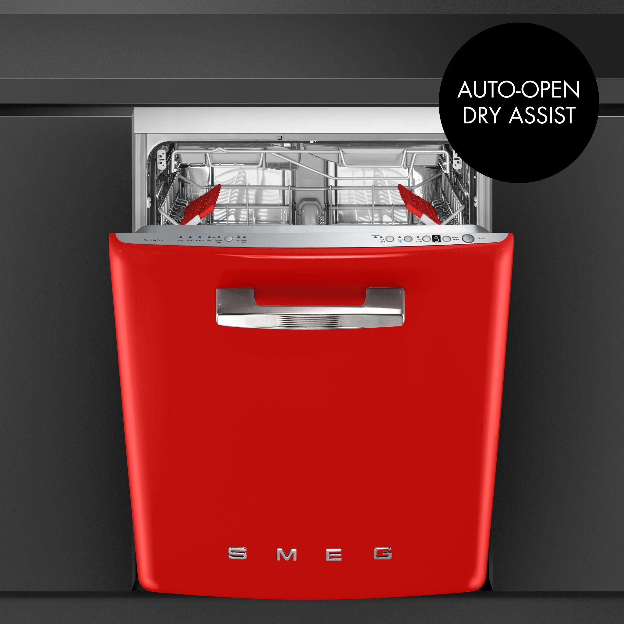 Retro-Style Built-In 24" FlexiDuo Dishwasher (ADA Compliant) - Red