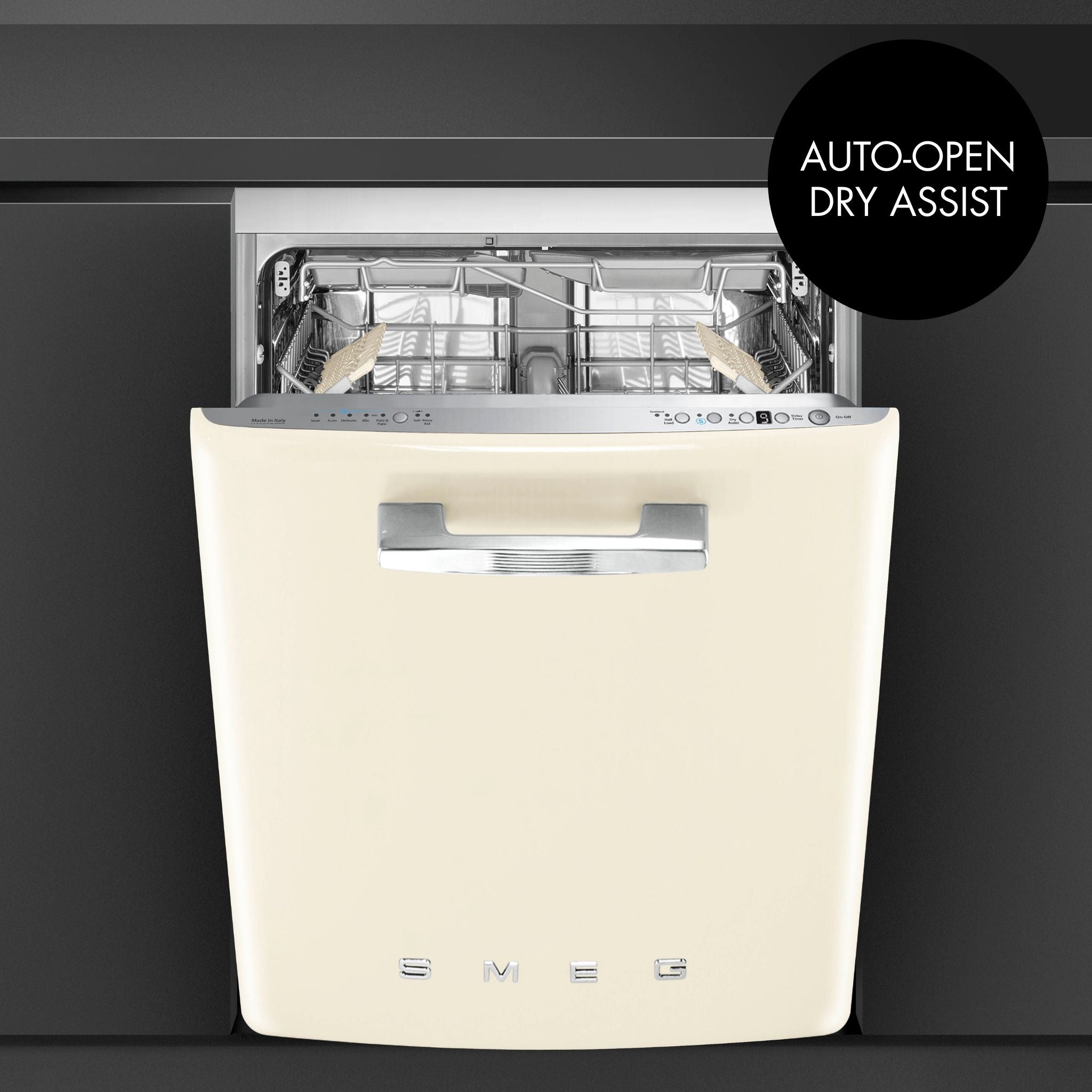 Retro-Style Built-In 24" FlexiDuo Dishwasher (ADA Compliant) - Cream