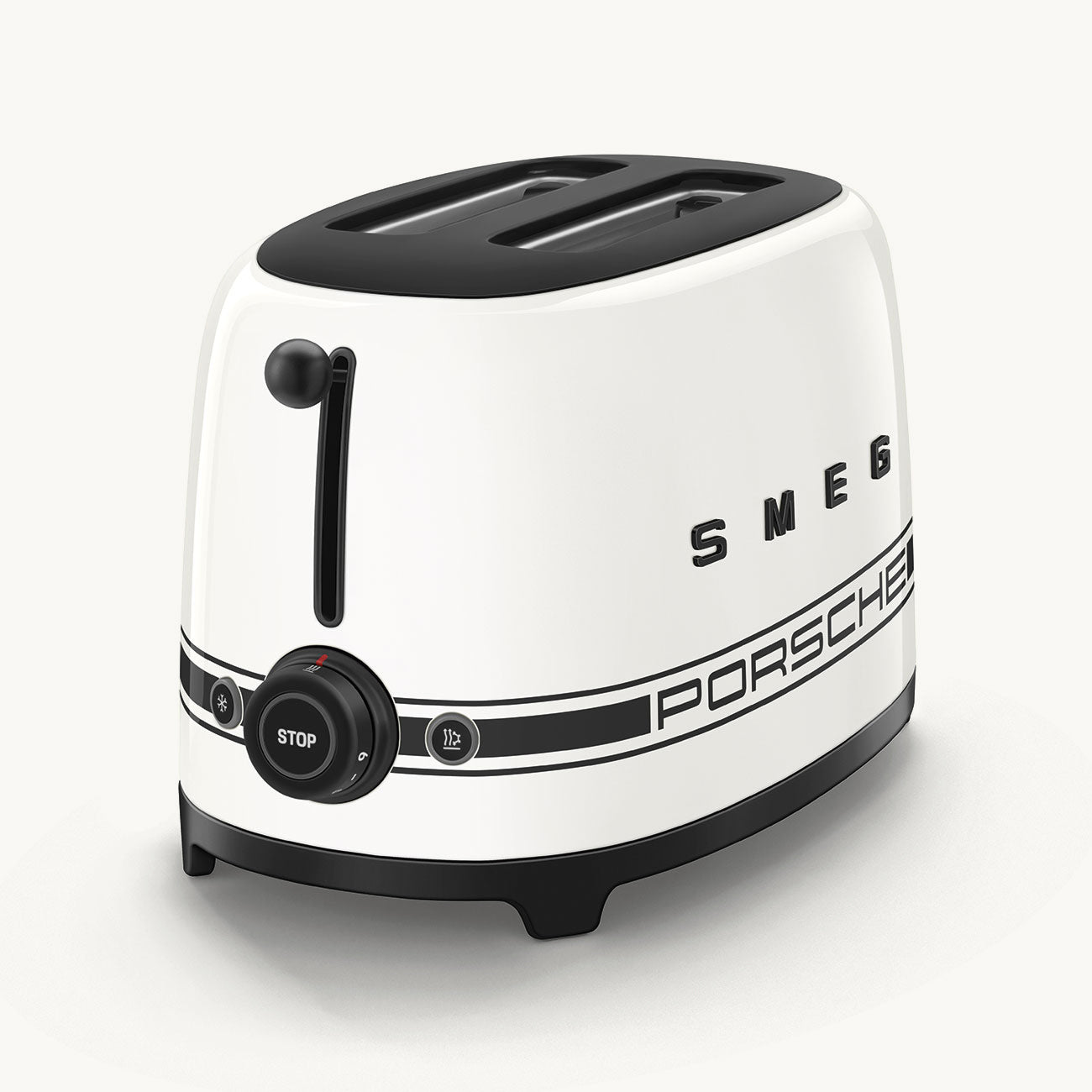 Porsche × SMEG Retro-Style 2-Slice Toaster – Carrara White
