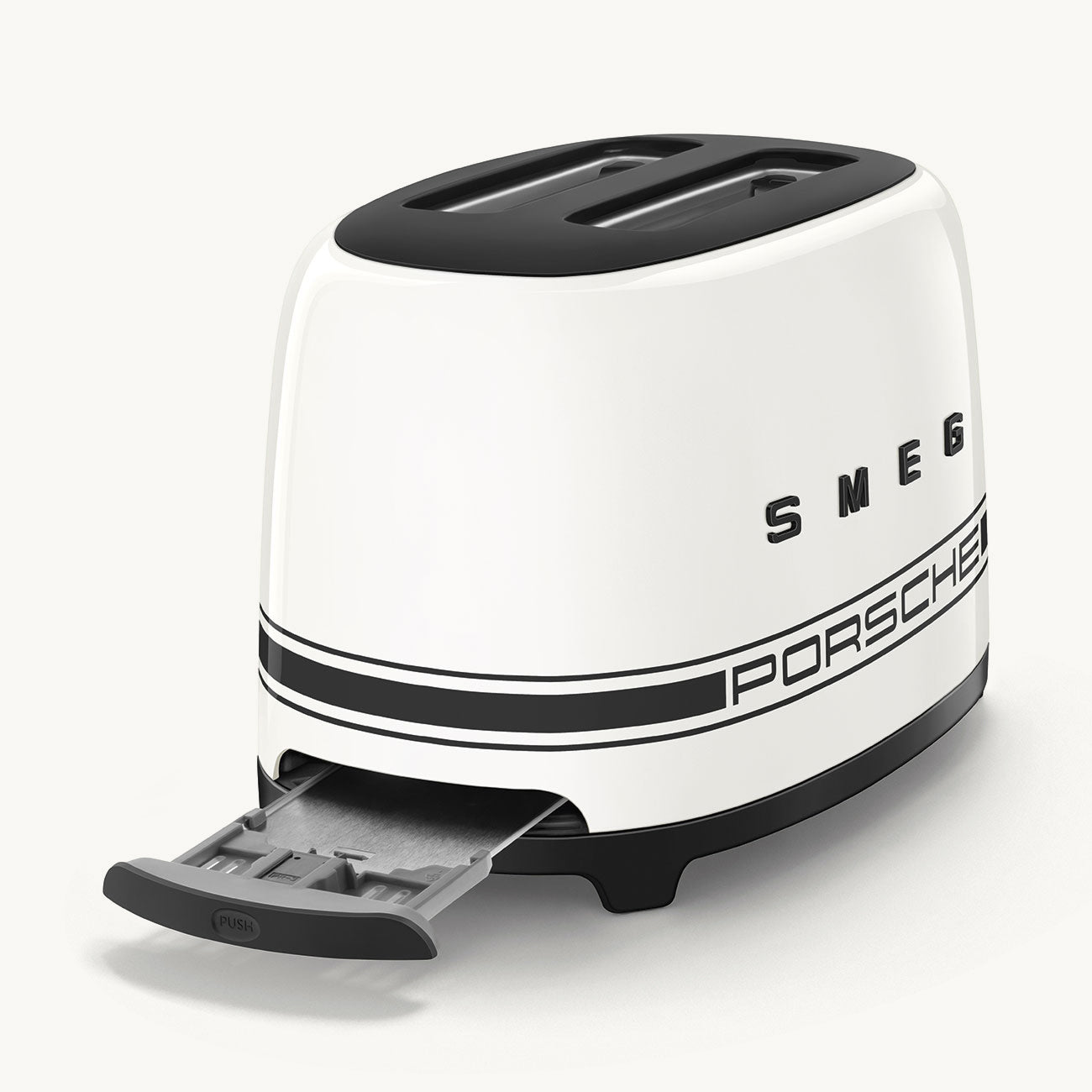Porsche × SMEG Retro-Style 2-Slice Toaster – Carrara White