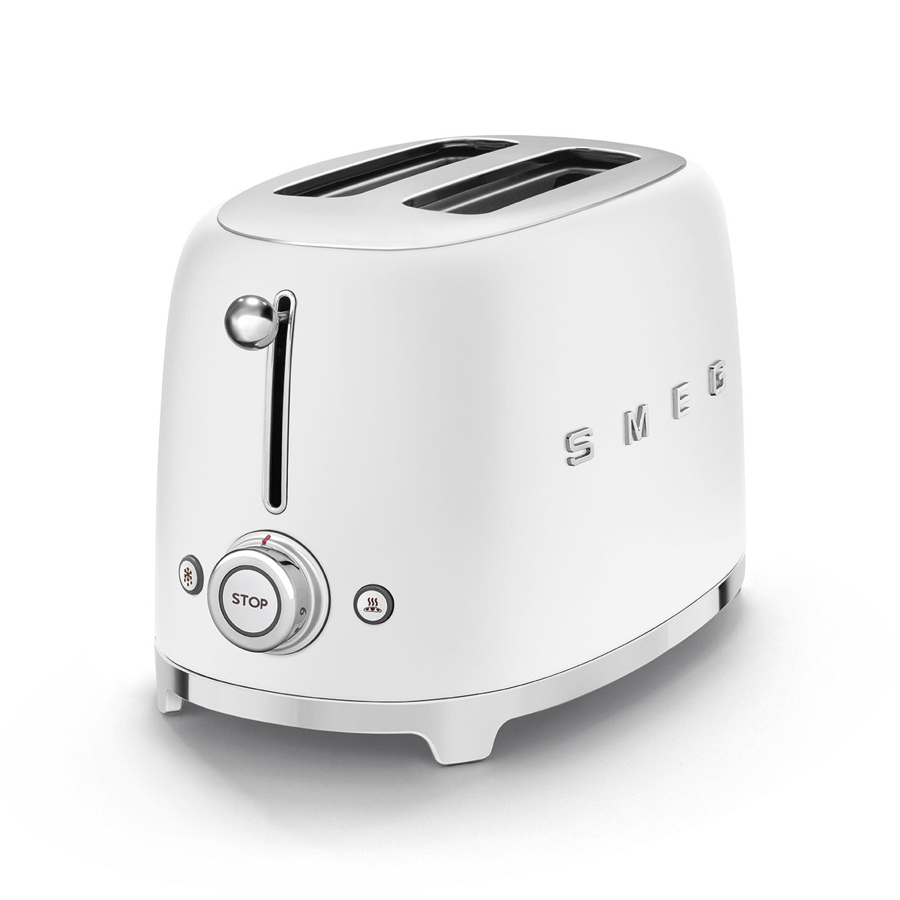 2-Slice Toaster - Retro-Style White Matte