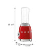 Personal Blender with 2 Travel Bottles - Retro-Style Red