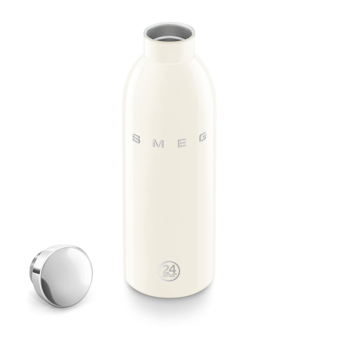 SMEG × 24Bottles® Insulated Stainless Steel Bottle (17 oz) – Cream