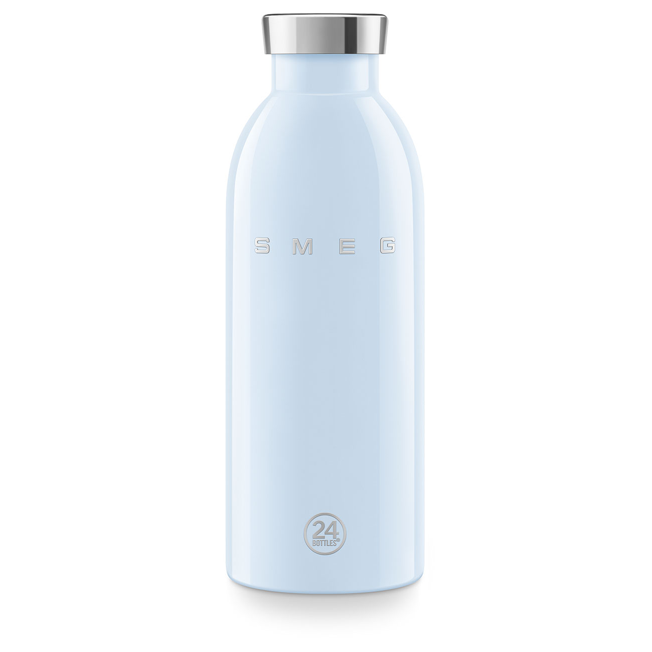 SMEG × 24Bottles® Insulated Stainless Steel Bottle (17 oz) – Pastel Blue