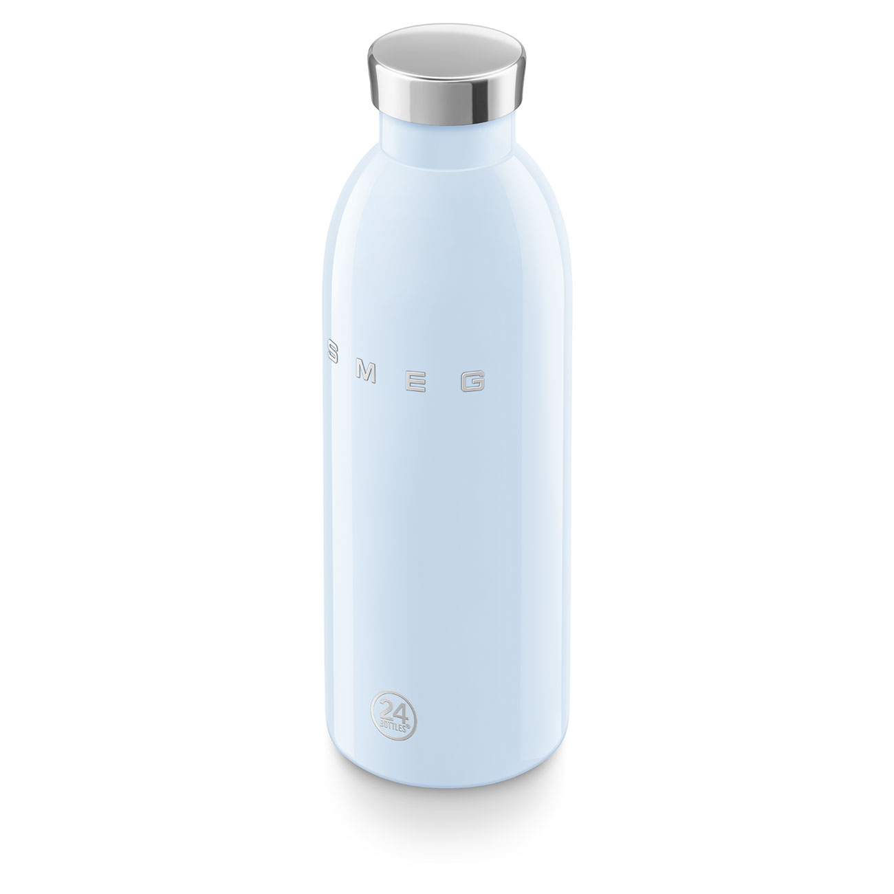 SMEG × 24Bottles® Insulated Stainless Steel Bottle (17 oz) – Pastel Blue