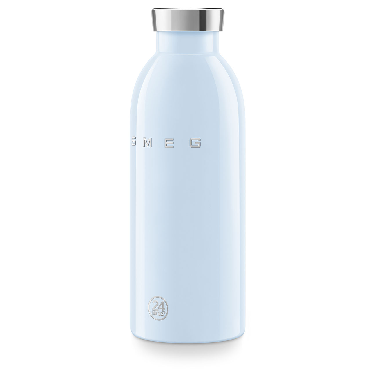 SMEG × 24Bottles® Insulated Stainless Steel Bottle (17 oz) – Pastel Blue