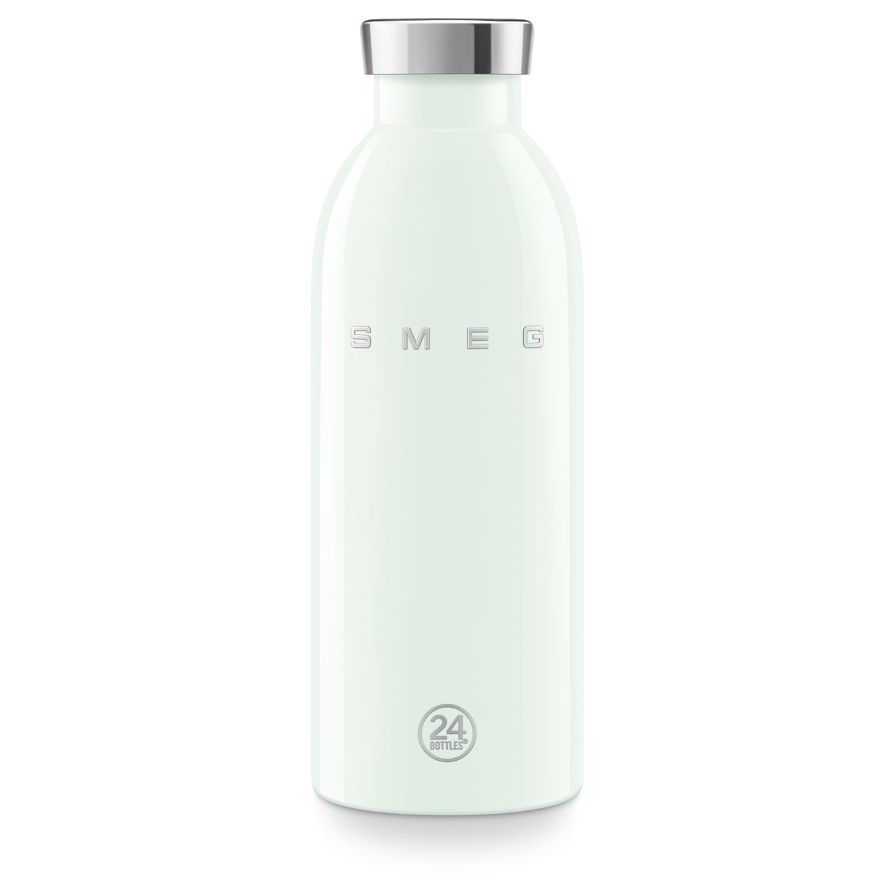 SMEG × 24Bottles® Insulated Stainless Steel Bottle (17 oz) – Pastel Green