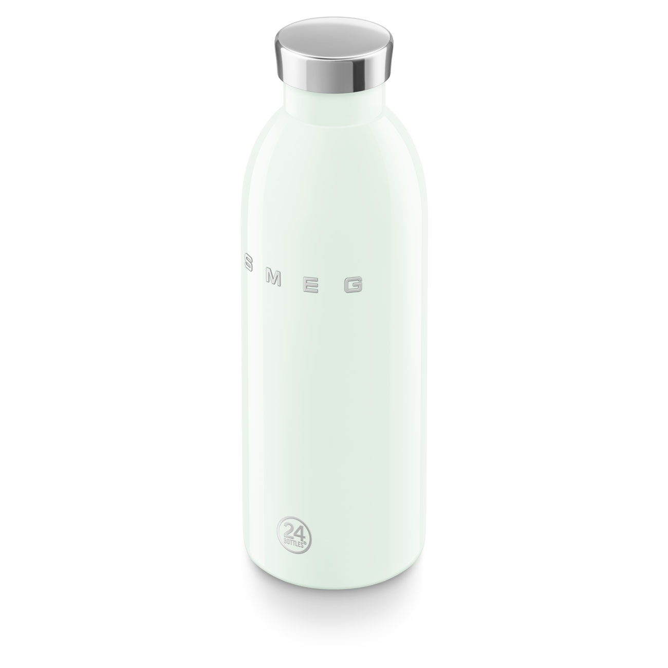 SMEG × 24Bottles® Insulated Stainless Steel Bottle (17 oz) – Pastel Green