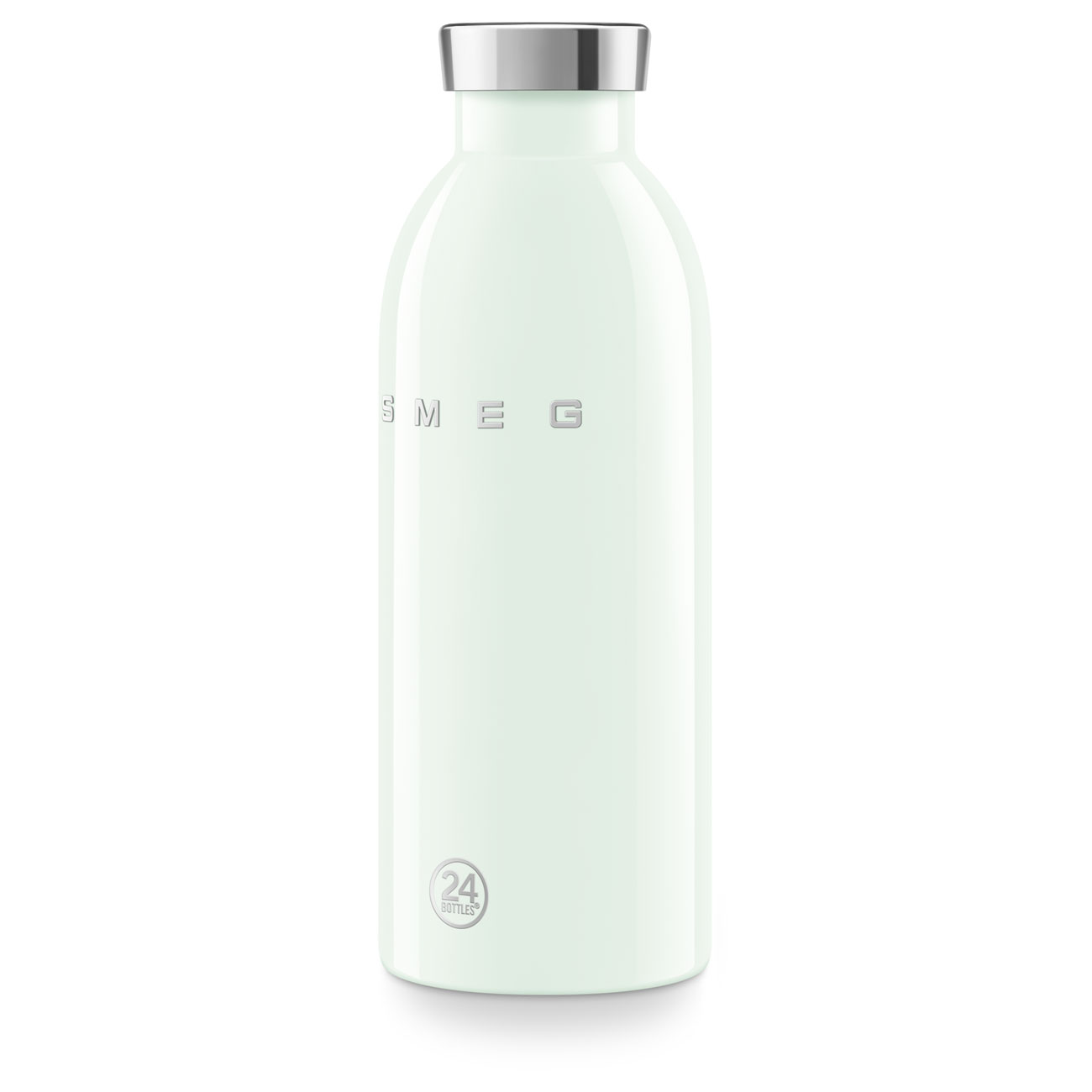 SMEG × 24Bottles® Insulated Stainless Steel Bottle (17 oz) – Pastel Green