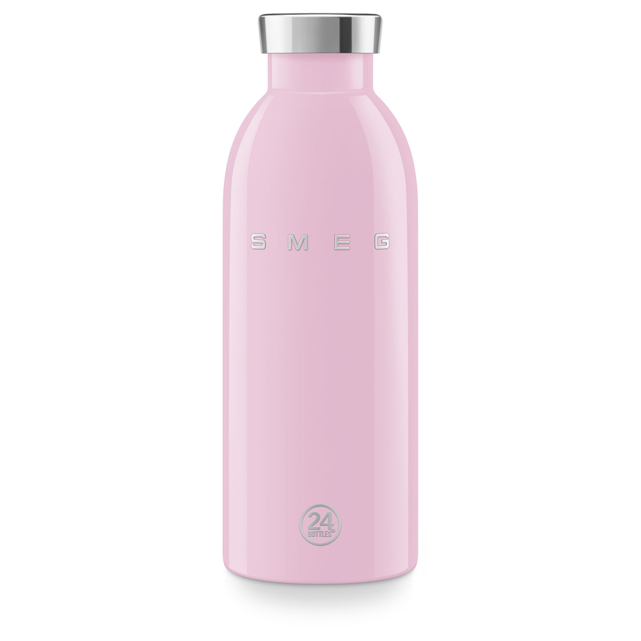 SMEG × 24Bottles® Insulated Stainless Steel Bottle (17 oz) – Pink