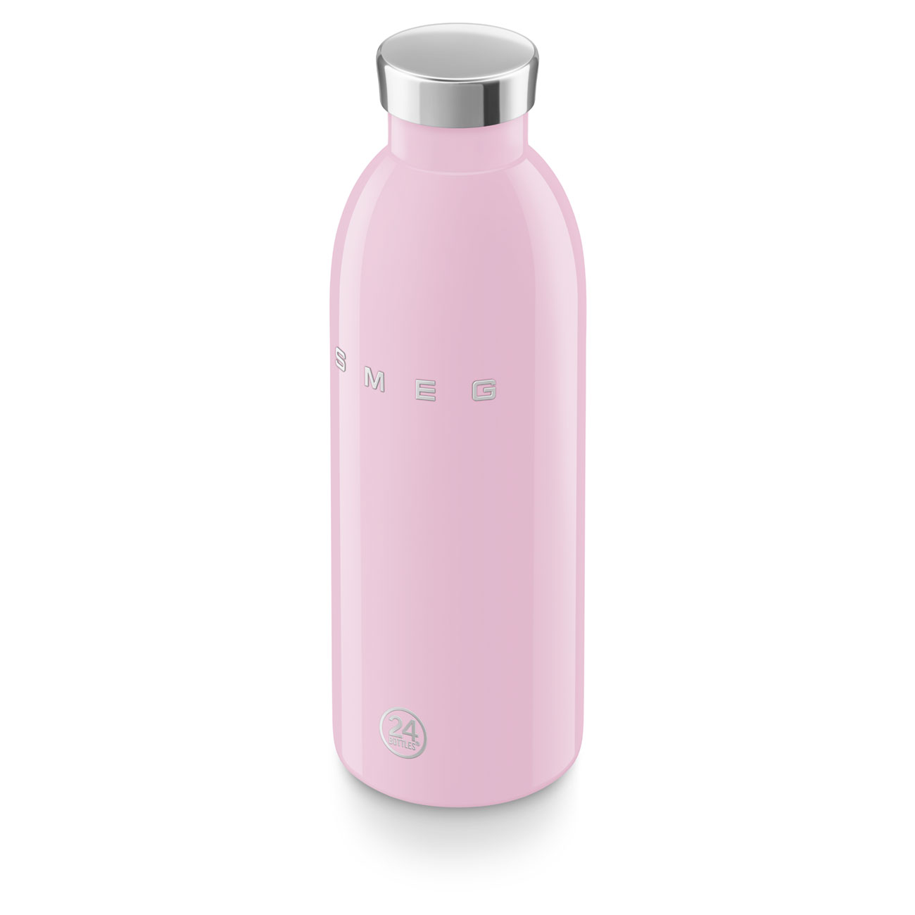 SMEG × 24Bottles® Insulated Stainless Steel Bottle (17 oz) – Pink