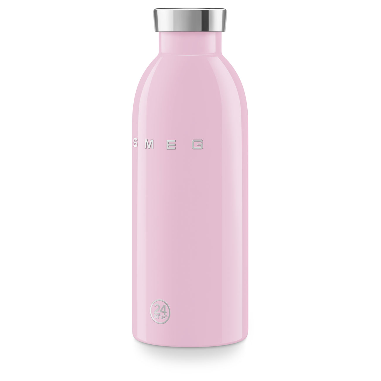 SMEG × 24Bottles® Insulated Stainless Steel Bottle (17 oz) – Pink