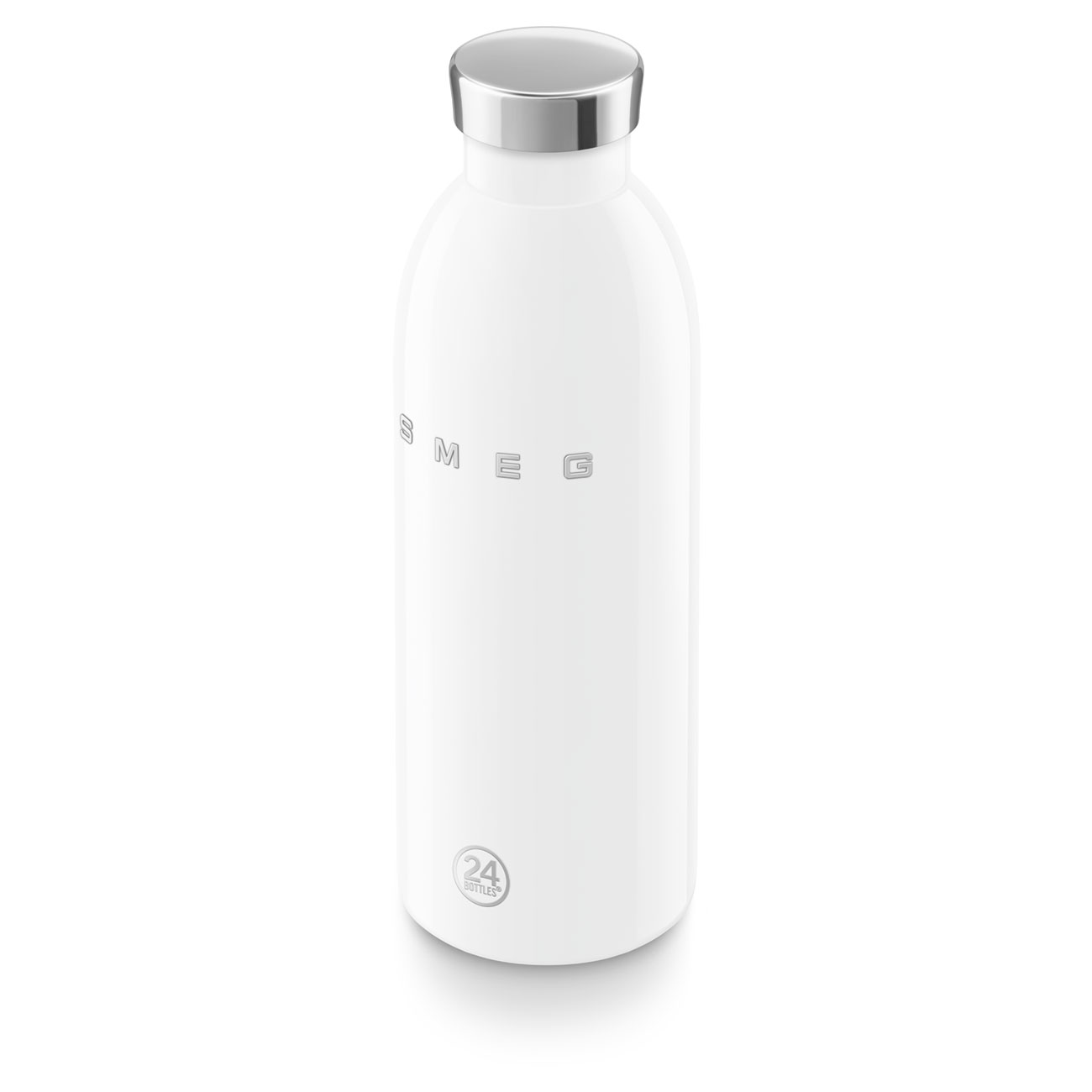 SMEG × 24Bottles® Insulated Stainless Steel Bottle (17 oz) – White