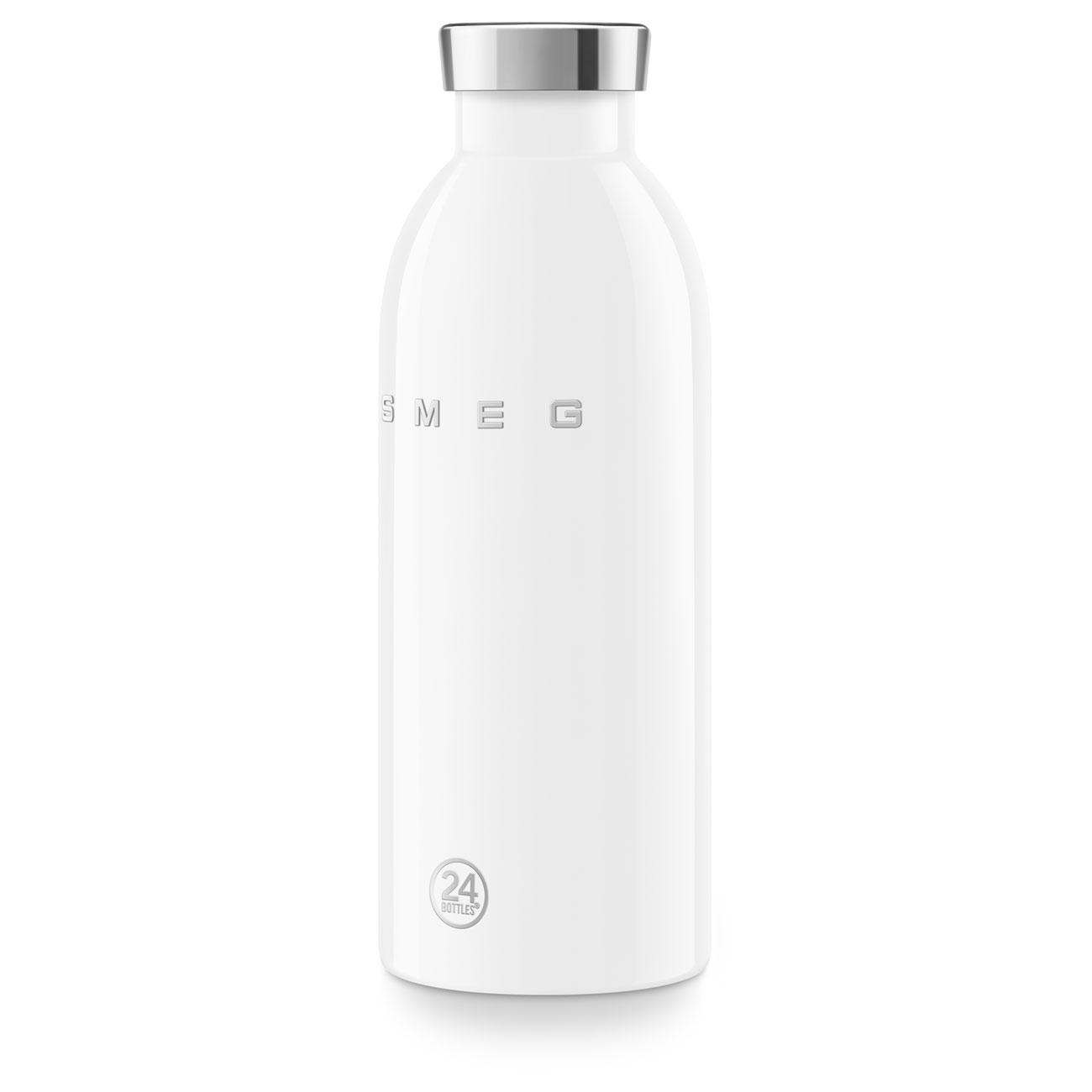 SMEG × 24Bottles® Insulated Stainless Steel Bottle (17 oz) – White