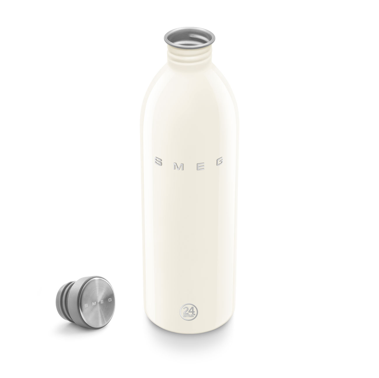 SMEG × 24Bottles® Stainless Steel Bottle (34 oz) – Cream